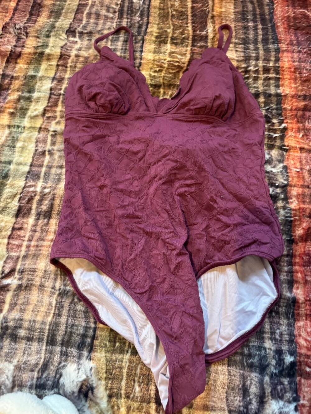 NWT Cupshe Mauve Pink Textured One-Piece Swimsuit